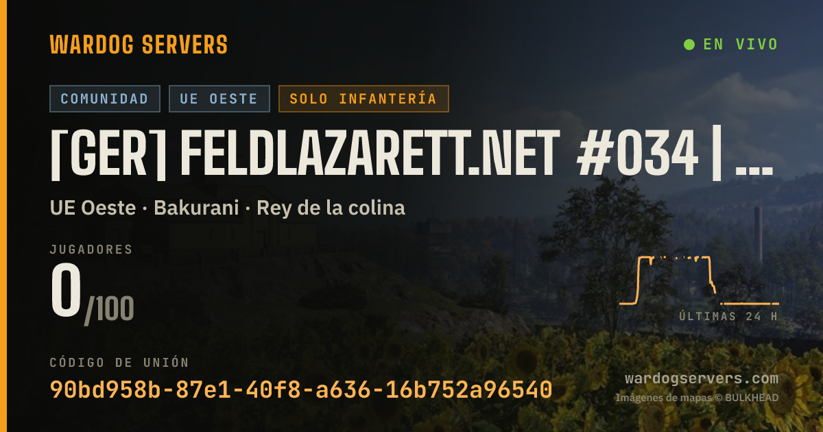 Banner de estado en vivo de [GER] Feldlazarett.net #034 | Infantry Only | 0-0-0
