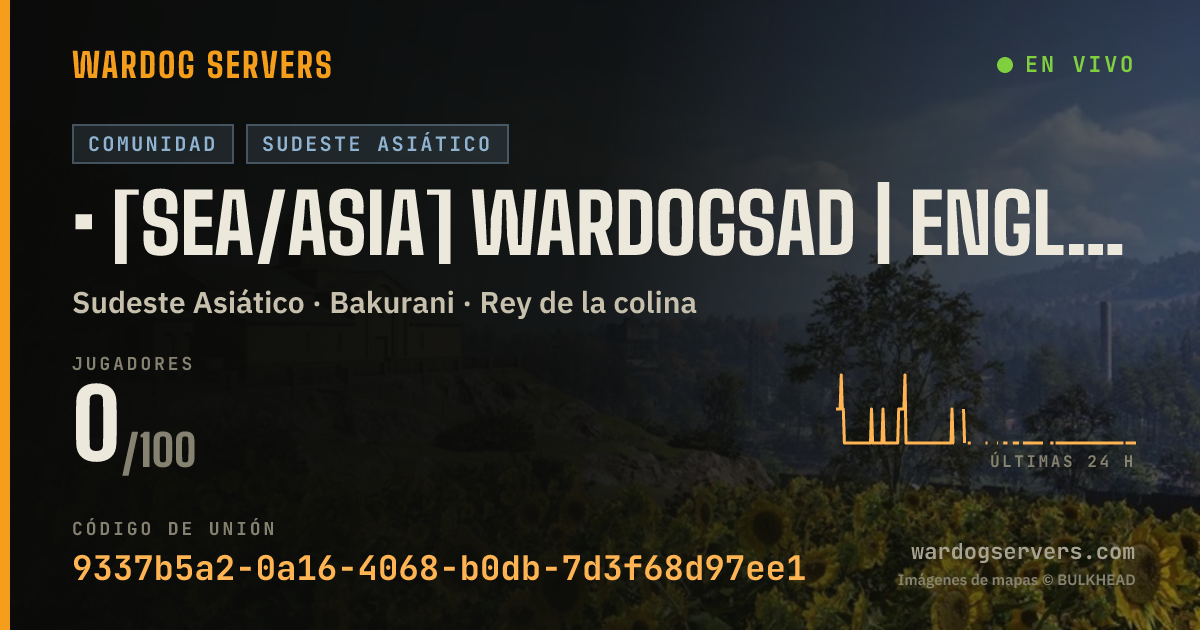 Banner de estado en vivo de • [SEA/ASIA] WardogsAD | English/中文 | Active Admins | Casual