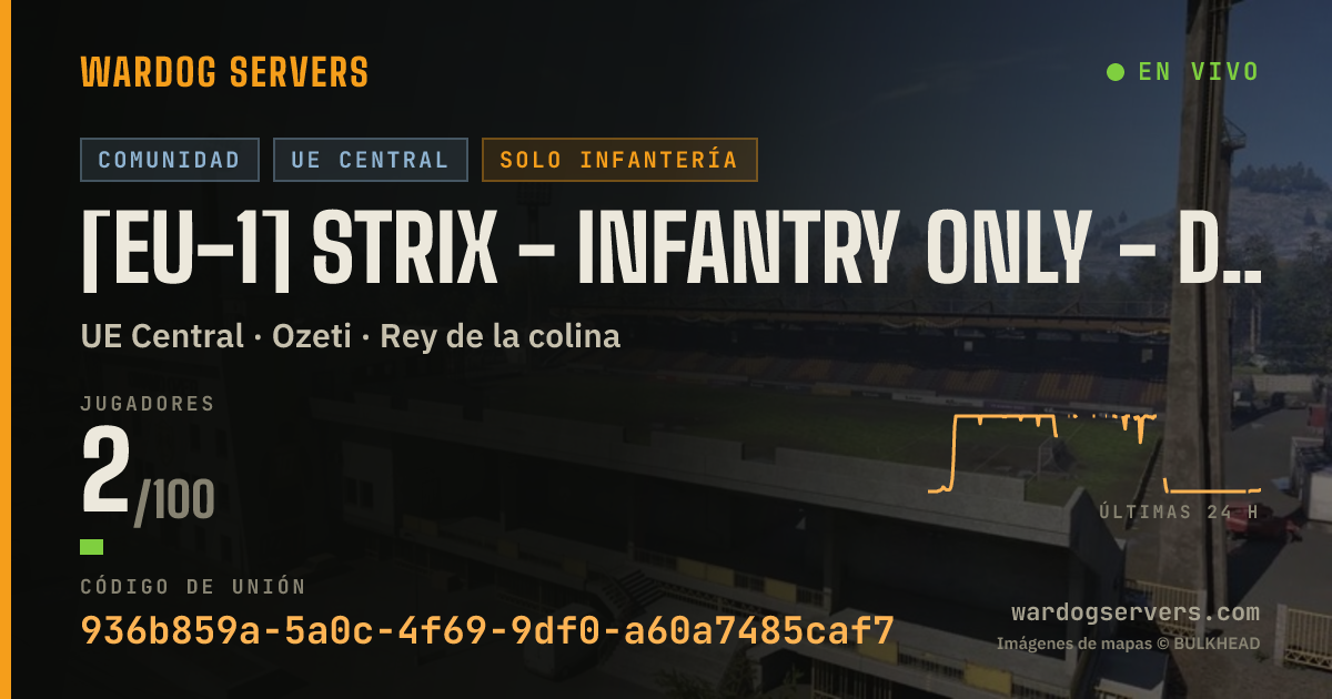 Banner de estado en vivo de [EU-1] Strix - Infantry Only - discord.gg/strixgg