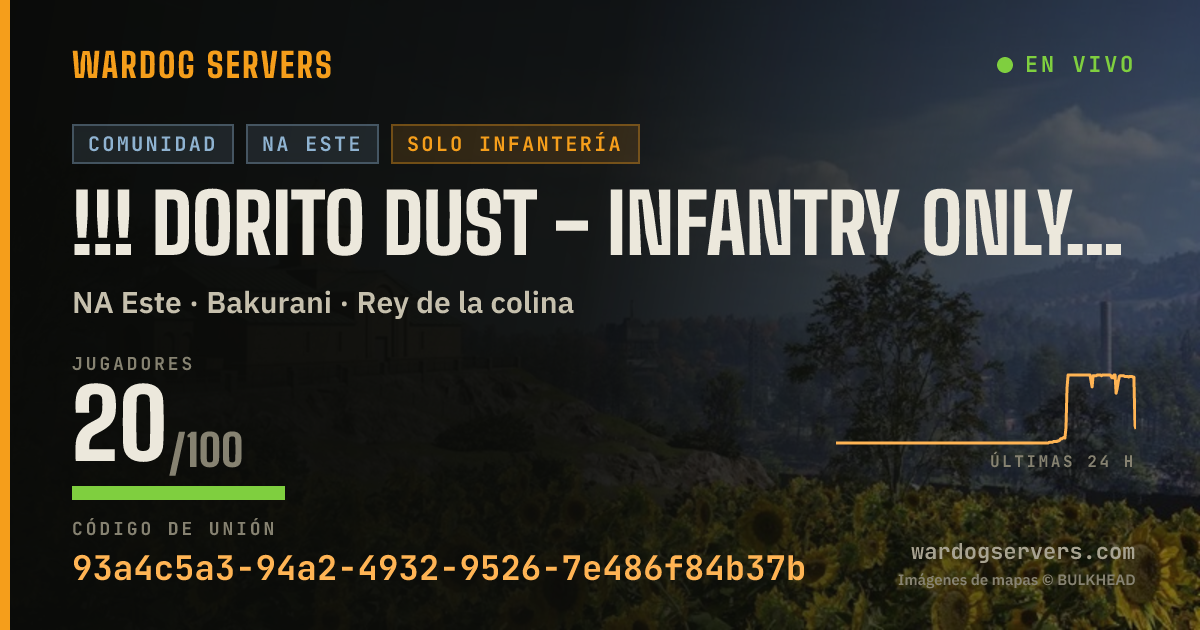 Banner de estado en vivo de !!! Dorito Dust - Infantry Only !!!