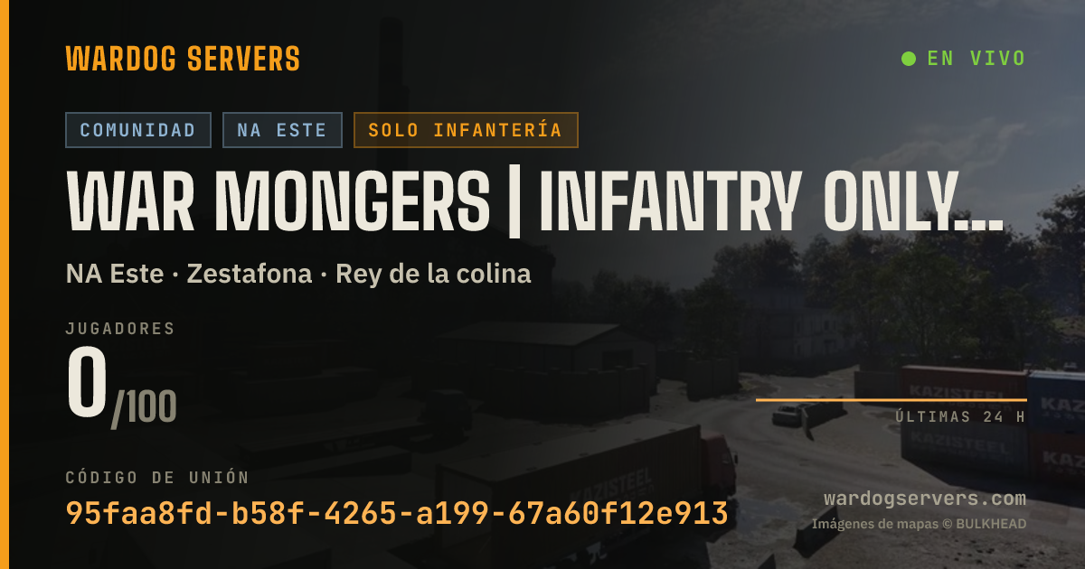 Banner de estado en vivo de War Mongers | Infantry Only | https://discord.gg/warmongers