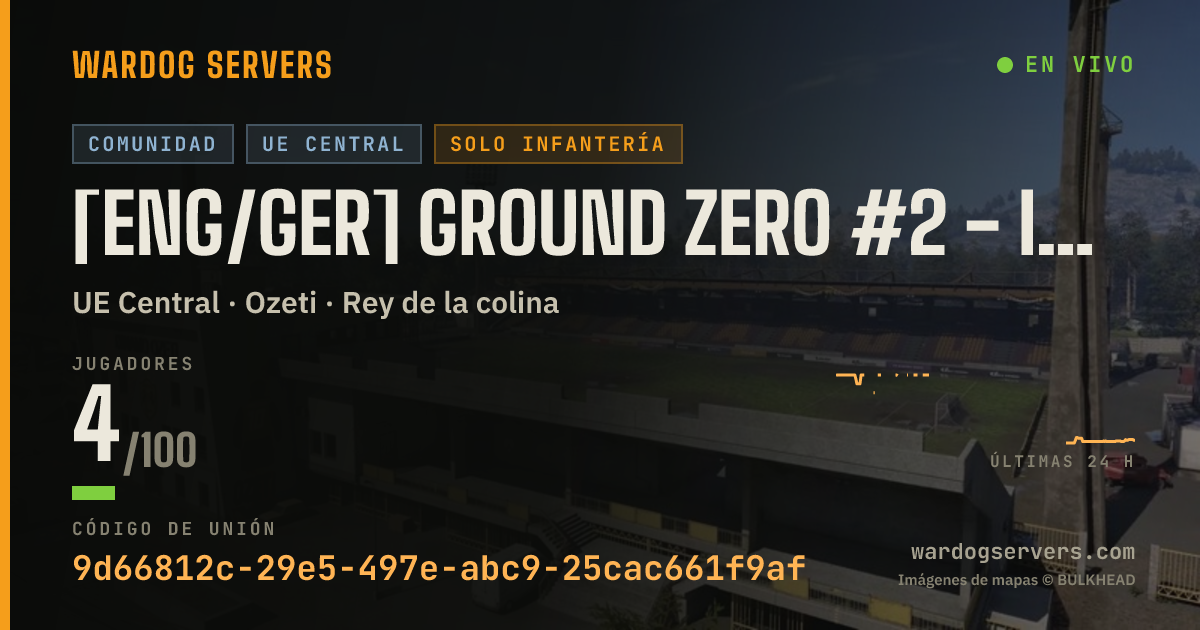 Banner de estado en vivo de [ENG/GER] Ground Zero #2 - Infantry Only - Discord.gg/GZNUKE