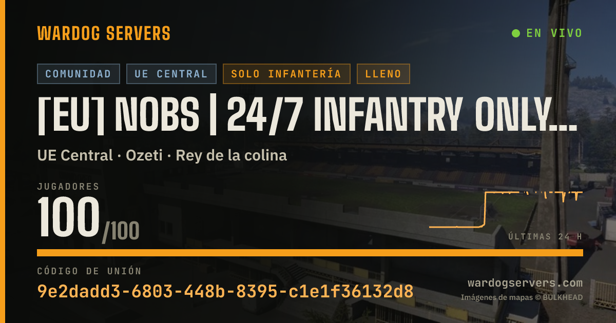 Banner de estado en vivo de [EU] NoBS | 24/7 Infantry Only | Discord.gg/NoBS | Max 180ms