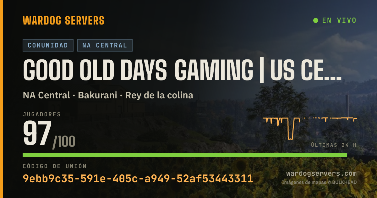 Banner de estado en vivo de Good old Days Gaming | US Central