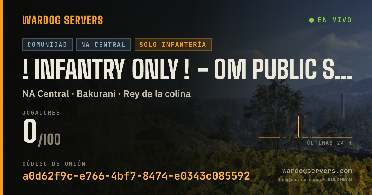 Banner de estado en vivo de ! INFANTRY ONLY ! - OM Public Server