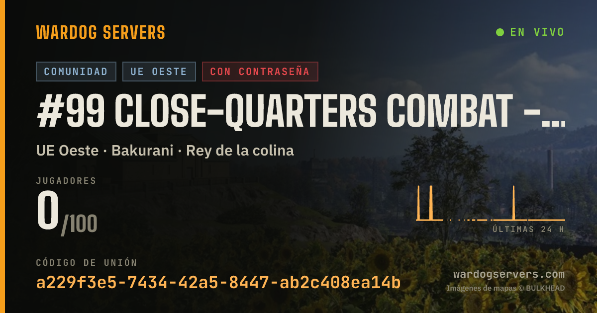 Banner de estado en vivo de #99 Close-Quarters Combat - Free Fighting - European Server Infa