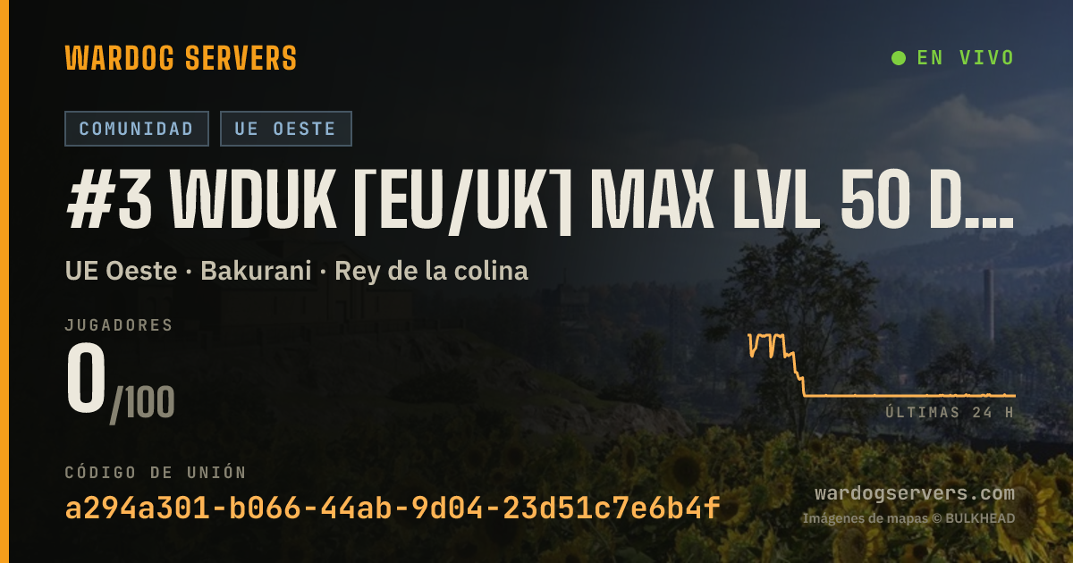 Banner de estado en vivo de #3 WDUK [EU/UK] Max Lvl 50 Discord.gg/wardogsuk