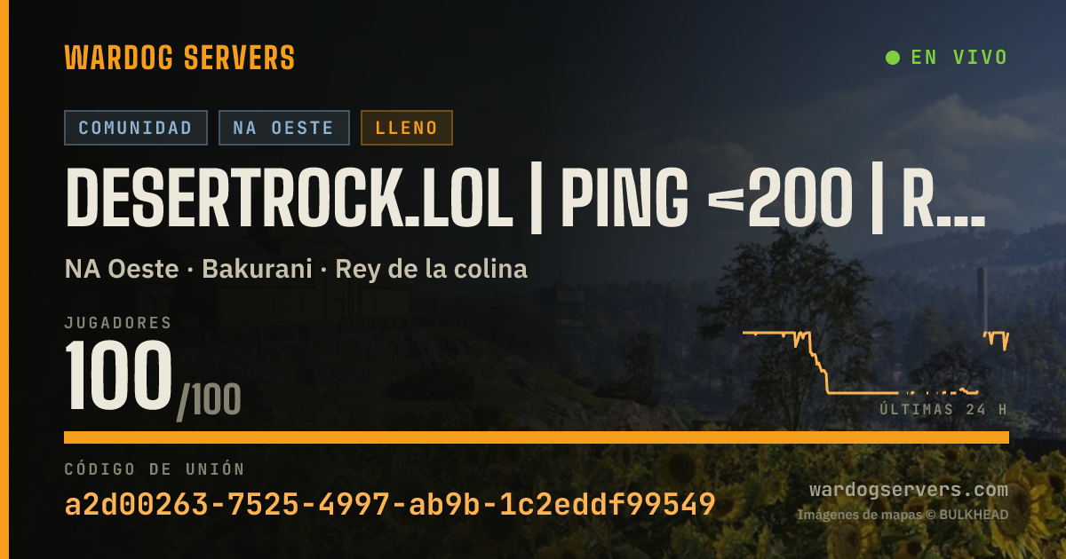 Banner de estado en vivo de DesertRock.lol | Ping <200 | Rain + New Spawns |