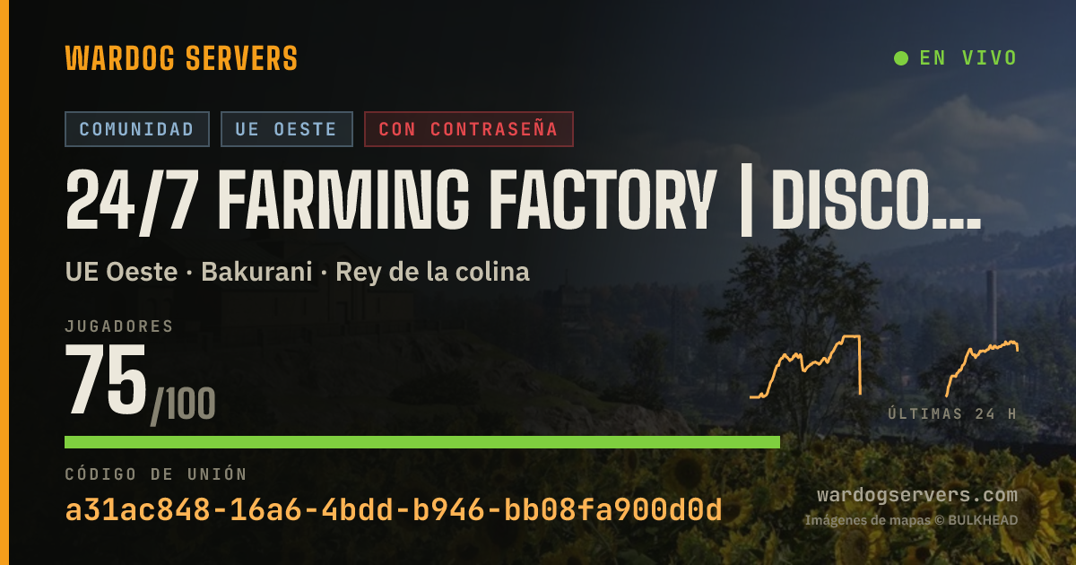 Banner de estado en vivo de 24/7 Farming Factory | discord.gg/gXSNme5TRG