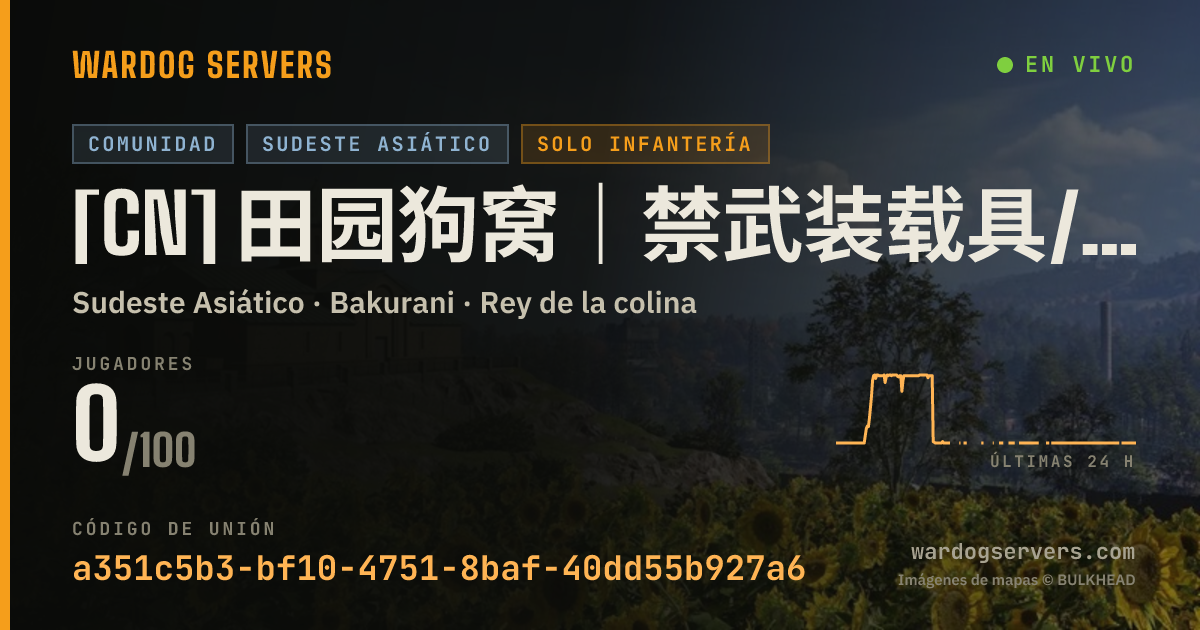 Banner de estado en vivo de [CN] 田园狗窝｜禁武装载具/榴弹炮/圈外活动｜高强度反作弊｜QQ群：812619268