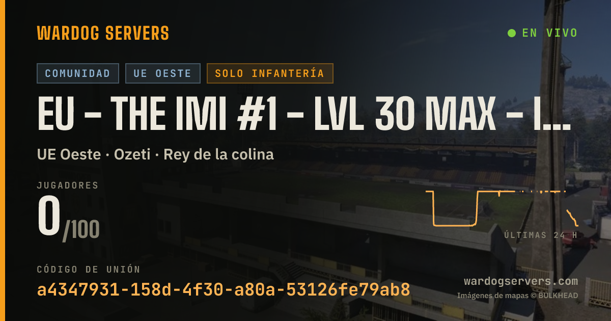 Banner de estado en vivo de EU - The IMI #1 - LVL 30 Max - Infantry Only