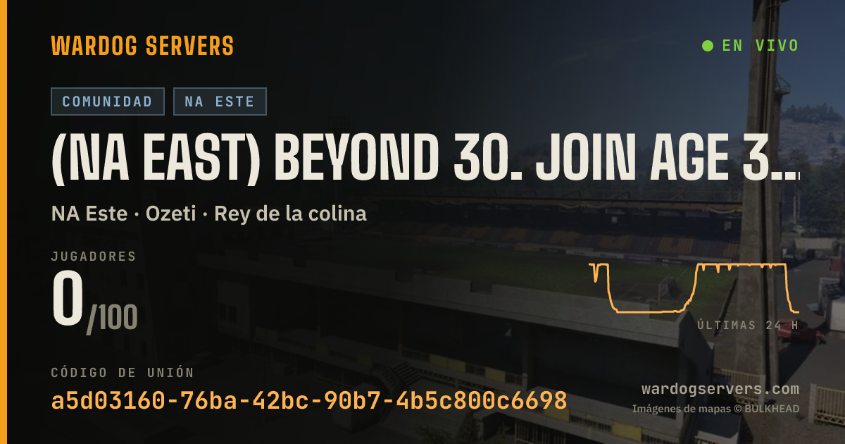 Banner de estado en vivo de (NA EAST) BEYOND 30. Join age 30+ community: discord.gg/B30