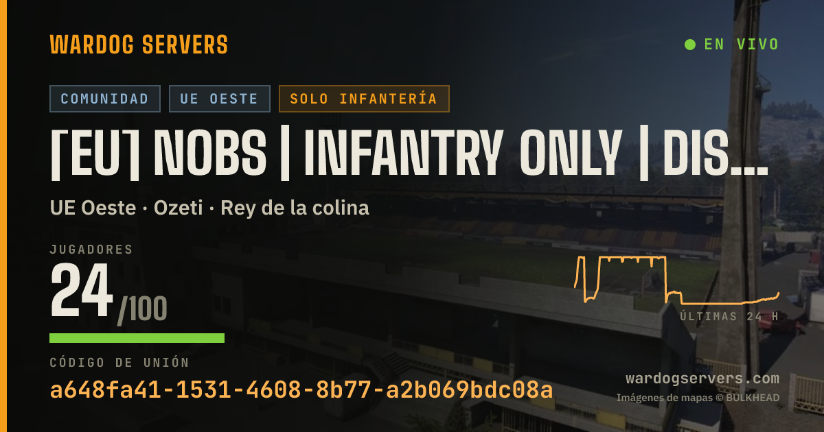 Banner de estado en vivo de [EU] NoBS | Infantry Only | Discord.gg/NoBS | 170 Ping Limit