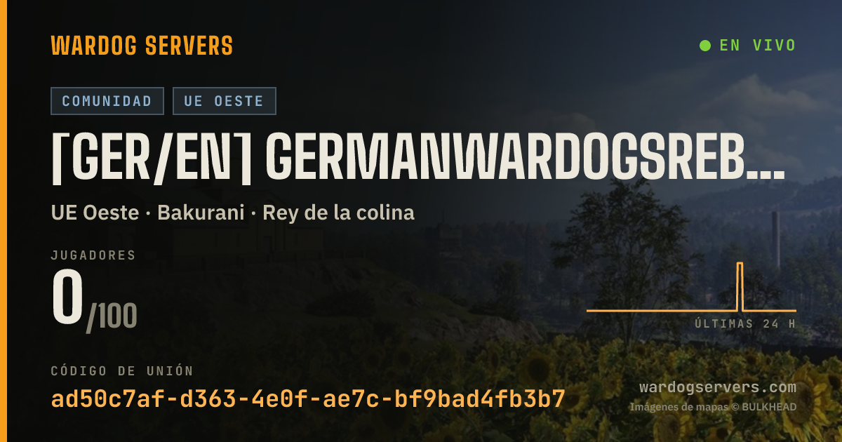 Banner de estado en vivo de [GER/EN] GermanWarDogsReborn | Community • Active Admins • Leade