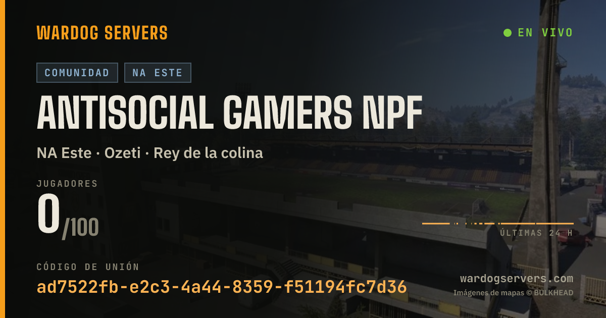 Banner de estado en vivo de AntiSocial Gamers NPF