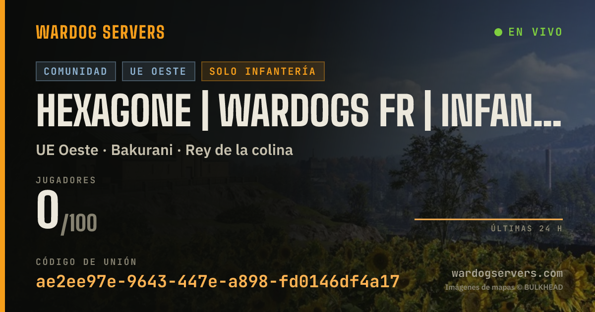 Banner de estado en vivo de HEXAGONE | WARDOGS FR | INFANTRY MODE