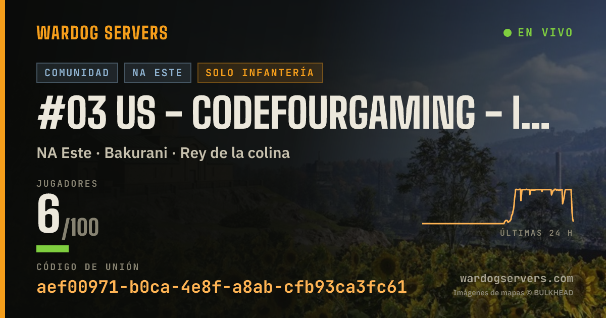 Banner de estado en vivo de #03 US - CodeFourGaming - Infantry - discord.gg/c4g