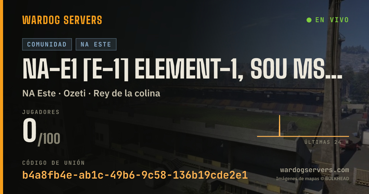 Banner de estado en vivo de NA-E1 [E-1] ELEMENT-1, SOU MSS → 50/50