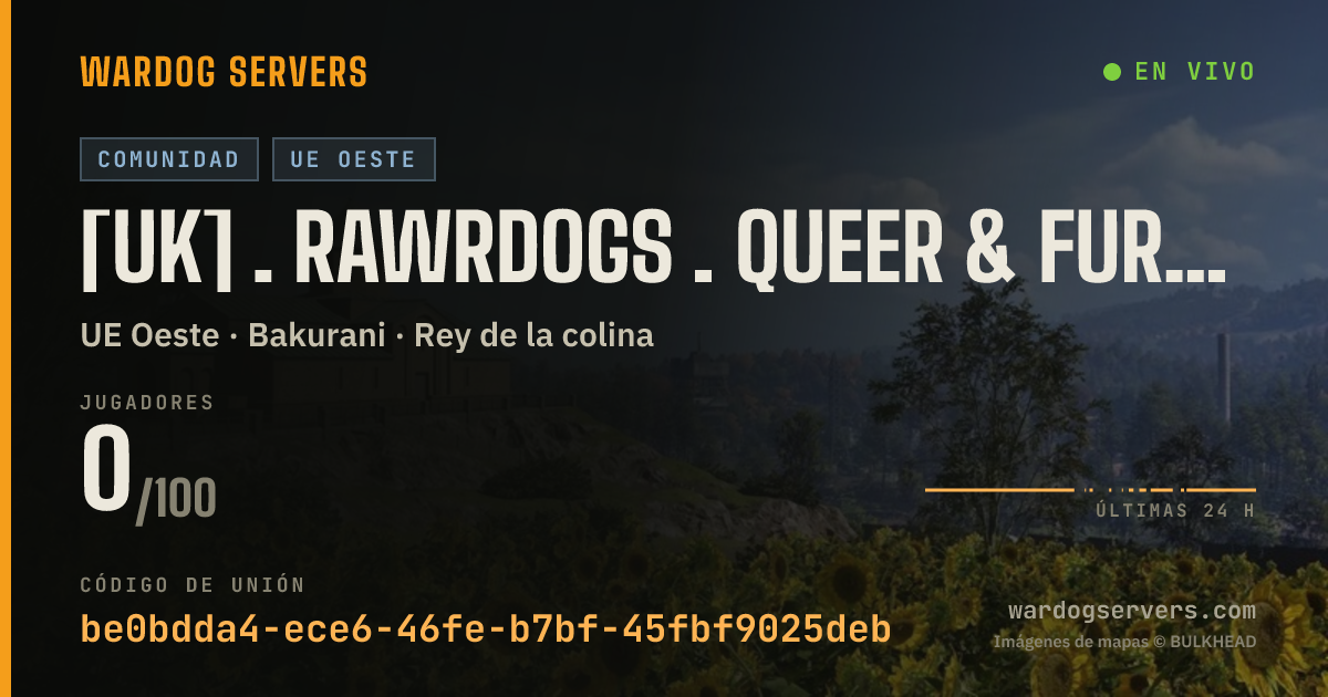 Banner de estado en vivo de [UK] . RawrDogs . Queer & Furry . ENG