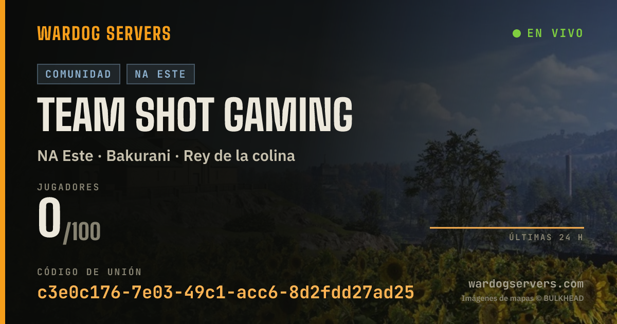 Banner de estado en vivo de Team Shot Gaming