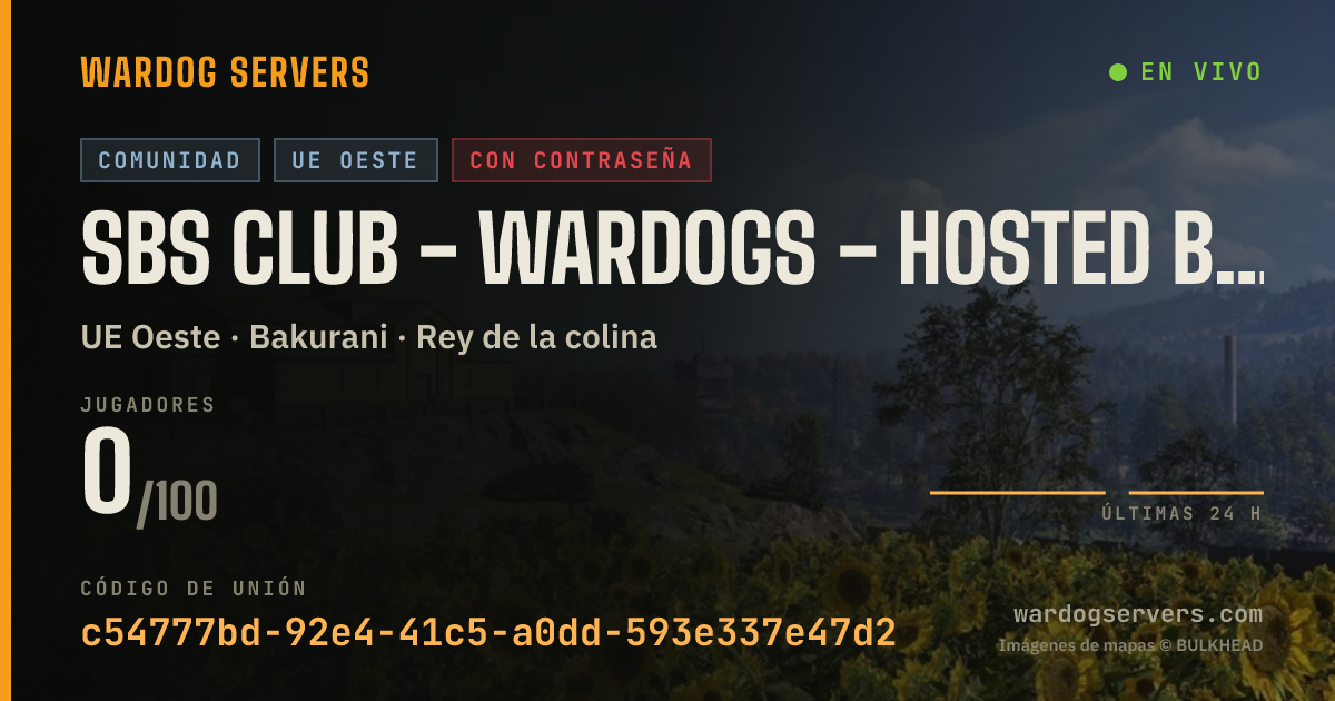 Banner de estado en vivo de SBS Club - Wardogs - Hosted By sg^ - Active Admins
