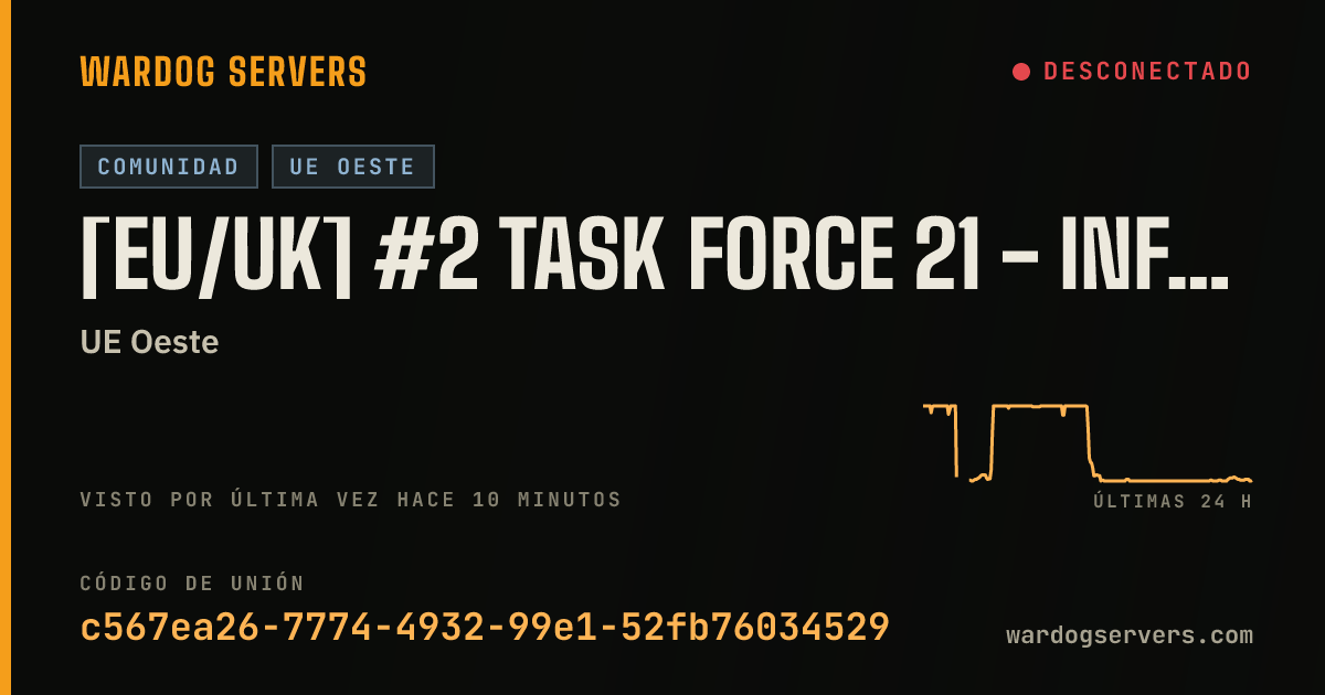 Banner de estado en vivo de [EU/UK] #2 Task Force 21 - Infantry | No GL | TF21.NET