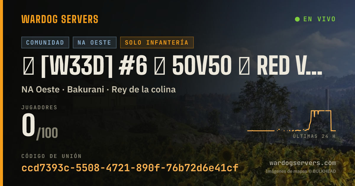 Banner de estado en vivo de ★ [W33D] #6 ★ 50v50 ★ RED vs GREEN ★ Wardogs.host