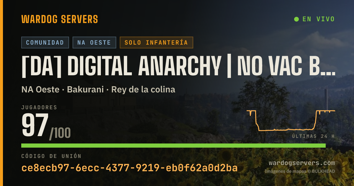 Banner de estado en vivo de [dA] digital Anarchy | No VAC Bans | Active Admins