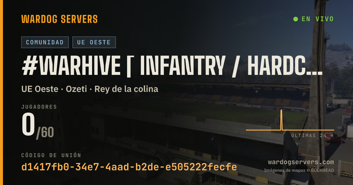 Banner de estado en vivo de #WARHIVE [ infantry / hardcore ] - discord.gg/3xbaY3VME