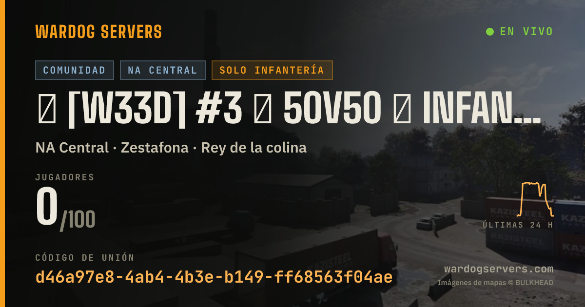 Banner de estado en vivo de ★ [W33D] #3 ★ 50v50 ★ INFANTRY ★ CUSTOM ★ Wardogs.host
