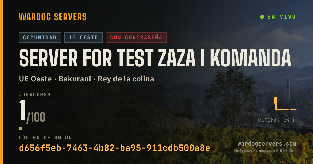 Banner de estado en vivo de SERVER FOR TEST ZAZA I KOMANDA