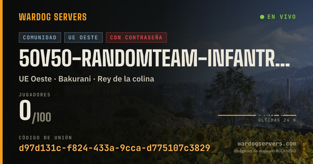 Banner de estado en vivo de 50v50-RandomTeam-InfantryOnly