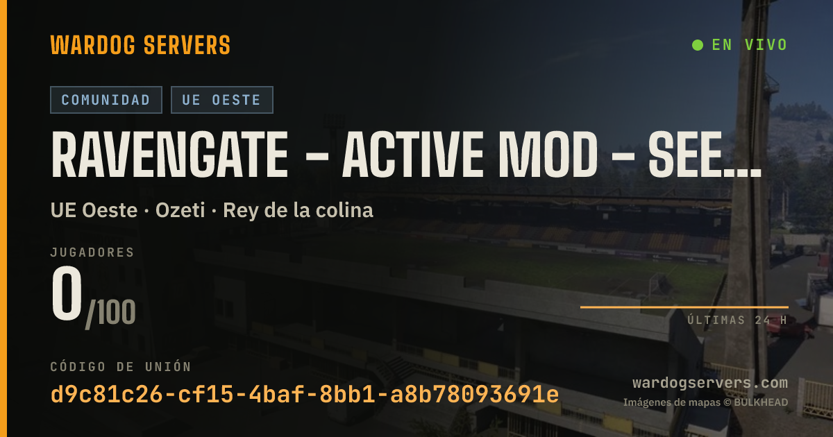 Banner de estado en vivo de RAVENGATE - active Mod - Seeding NOW - discord.gg/GZgnJKsD4n