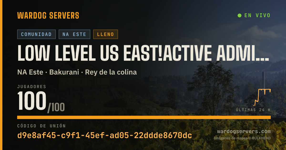 Banner de estado en vivo de LOW LEVEL US EAST!ACTIVE ADMINS