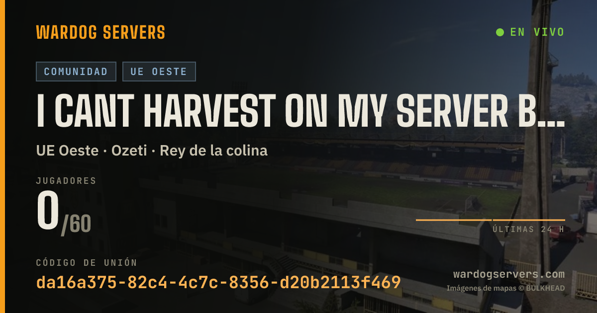Banner de estado en vivo de I CANT HARVEST ON MY SERVER BUT CHEATERS OK?