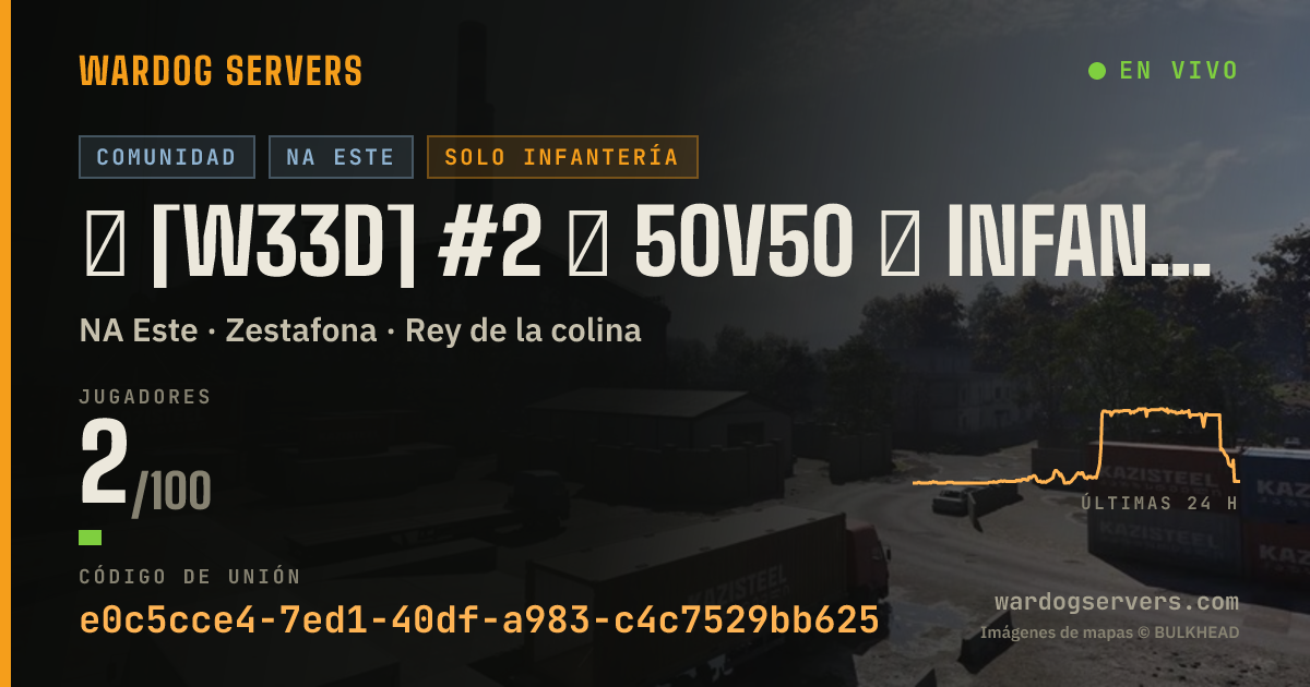 Banner de estado en vivo de ★ [W33D] #2 ★ 50v50 ★ INFANTRY ★ CUSTOM ★ Wardogs.host