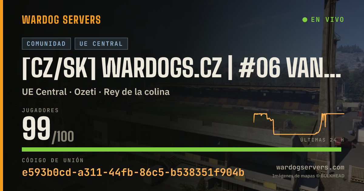Banner de estado en vivo de [CZ/SK] WARDOGS.CZ | #06 VANILLA | discord.gg/wardogsczsk