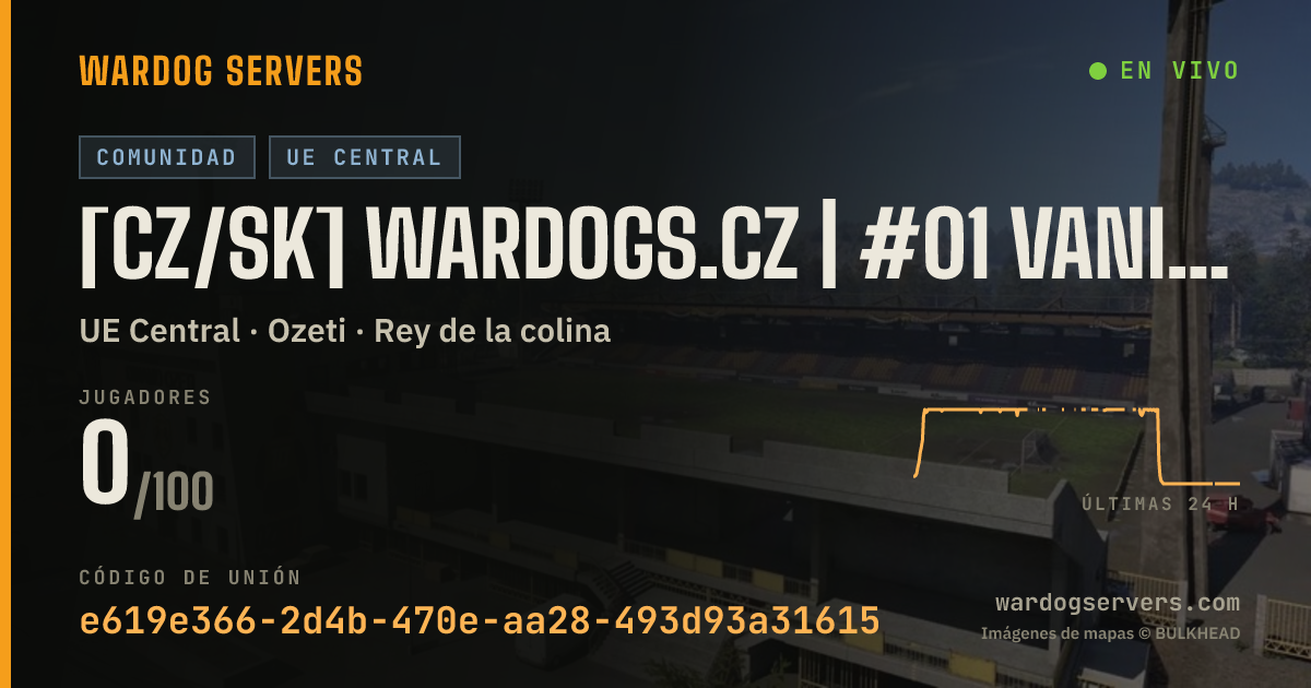 Banner de estado en vivo de [CZ/SK] WARDOGS.CZ | #01 VANILLA | discord.gg/wardogsczsk