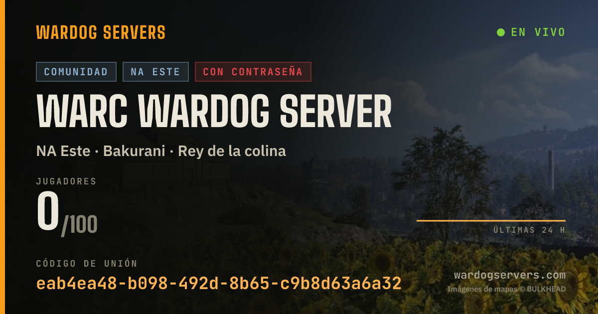 Banner de estado en vivo de WARC Wardog Server