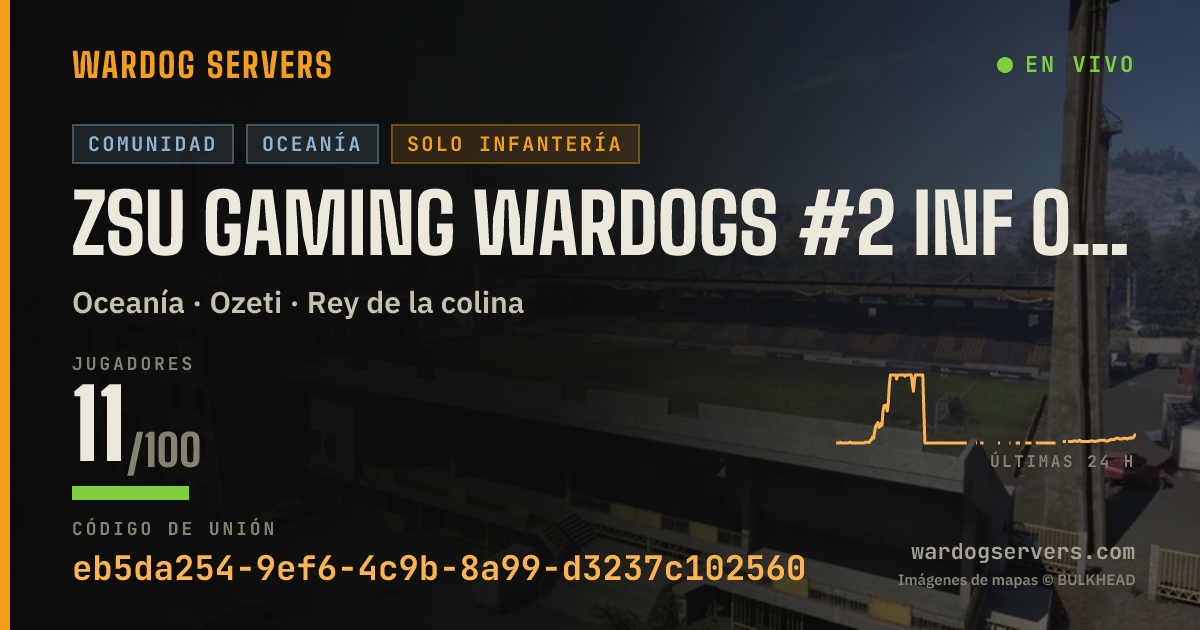 Banner de estado en vivo de ZSU Gaming Wardogs #2 INF ONLY | PRIORITY QUEUE @ ZSU.GG
