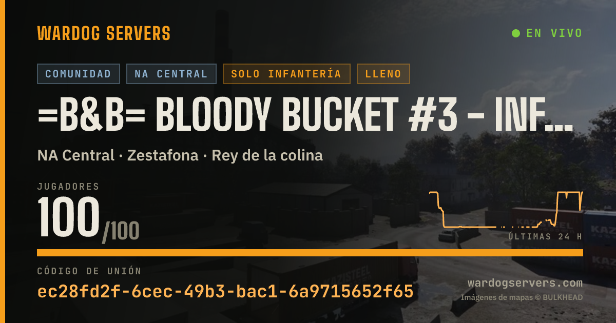Banner de estado en vivo de =B&B= Bloody Bucket #3 - Infantry only No GL Heli - discord.gg/b