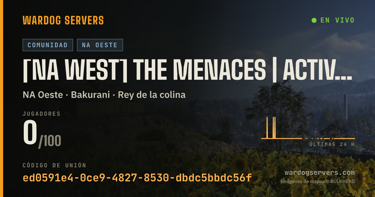 Banner de estado en vivo de [NA West] The Menaces | Active Admin | Infantry Rules