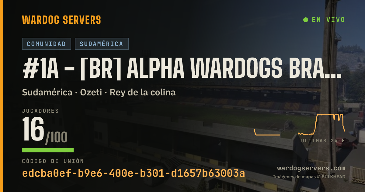 Banner de estado en vivo de #1A - [BR] ALPHA WARDOGS BRASIL 50vs50 wardogsbr.com
