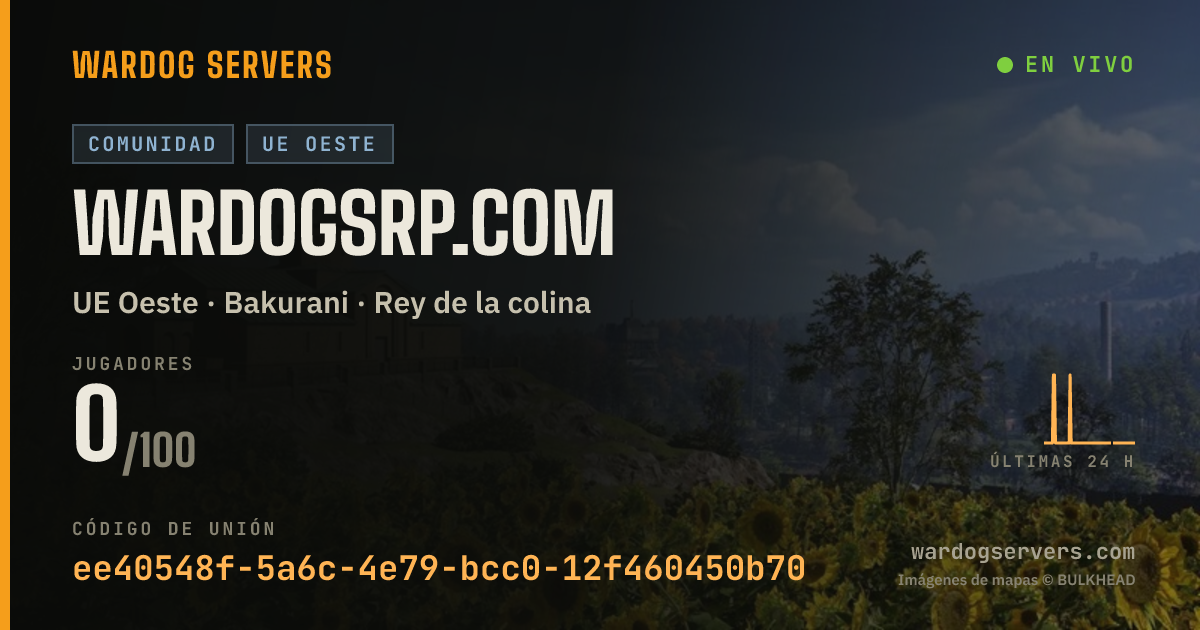 Banner de estado en vivo de WarDogsRP.com