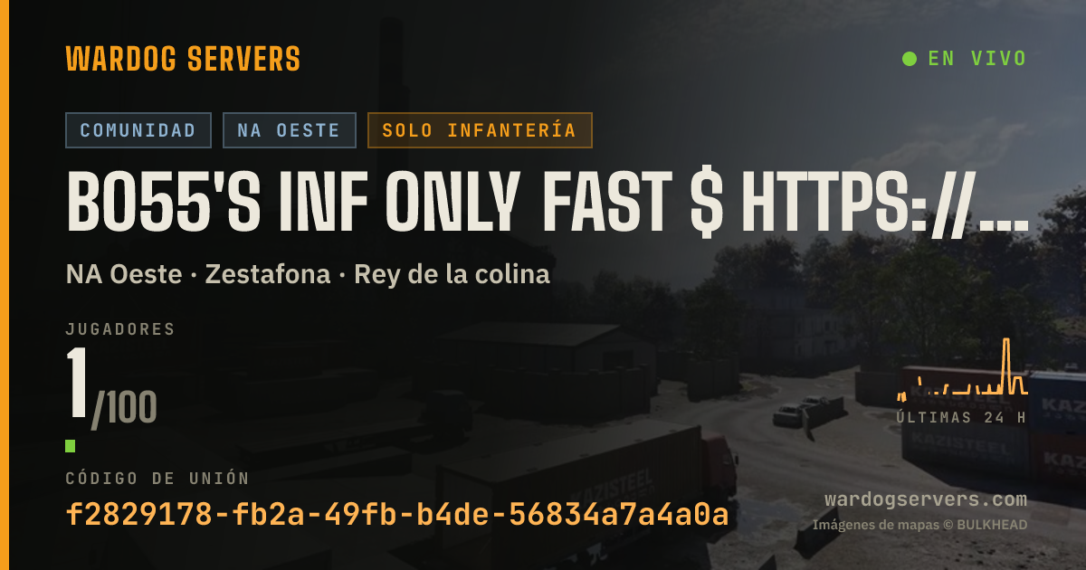 Banner de estado en vivo de B055's Infantry only server https://discord.gg/JuBEjCNhf3