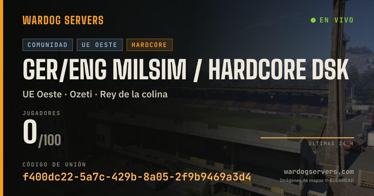 Banner de estado en vivo de Ger/Eng Milsim / Hardcore DSK