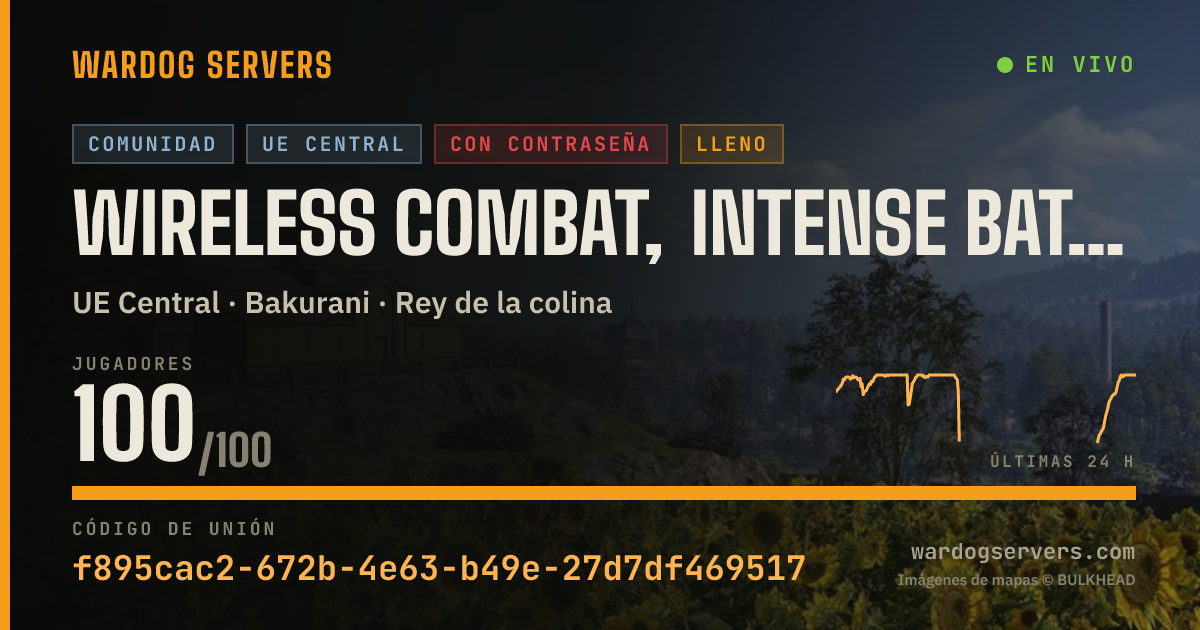 Banner de estado en vivo de Wireless combat, intense battles with pure rifles.