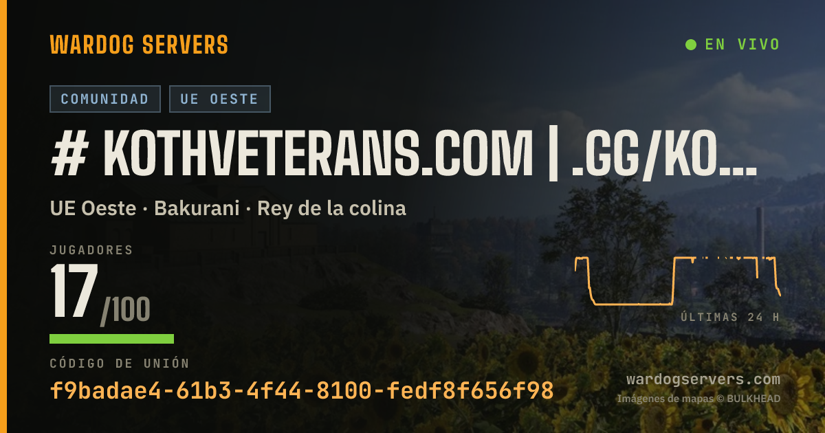 Banner de estado en vivo de # KOTHVeterans.com | .gg/kothveterans | EU2 | MAX LVL 30