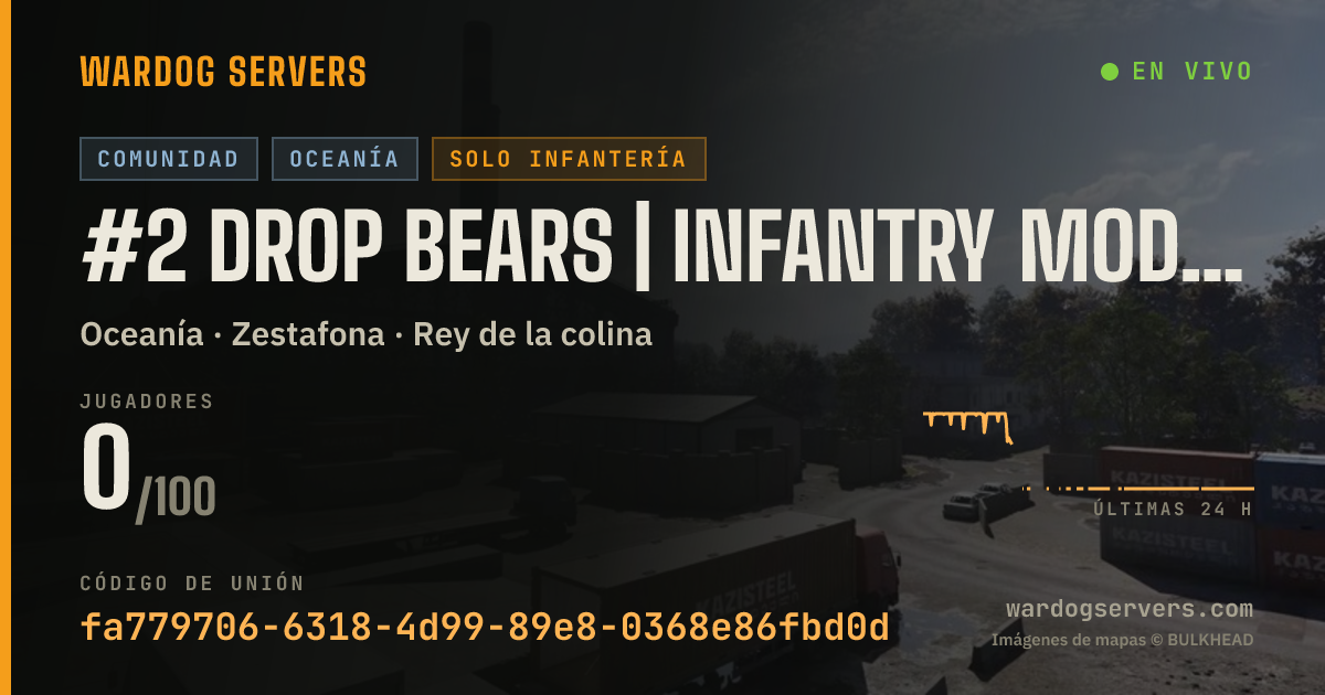 Banner de estado en vivo de #2 Drop Bears | Infantry mode(NOGL) | discord dropbears.gg