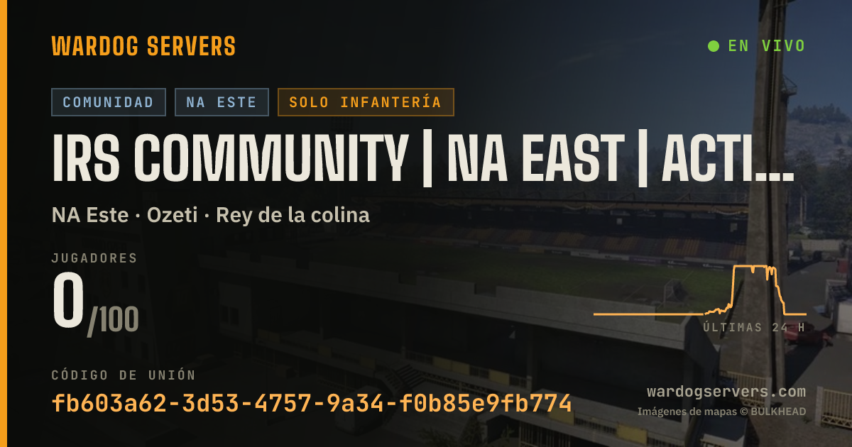 Banner de estado en vivo de IRS Community | NA EAST | Active Admins 50v50